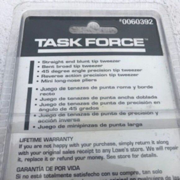 Needle Nose Pliers & Tweezers . 5 Pc Precision Tool Set . Task Force - Picture 3 of 3